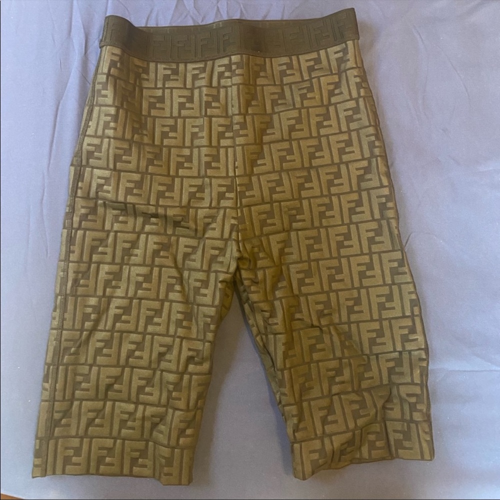 Fendi leather biker shorts